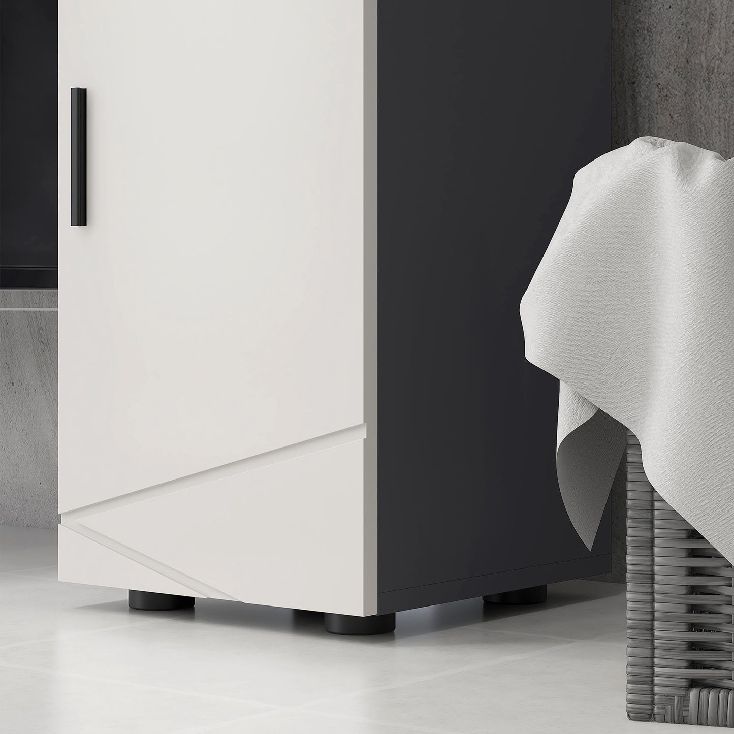 Slim Bathroom Cabinet, Narrow Bathroom Storage Cabinet with Drawer, Door Cupboard, Adjustable Shelf and Soft Close Mechanism