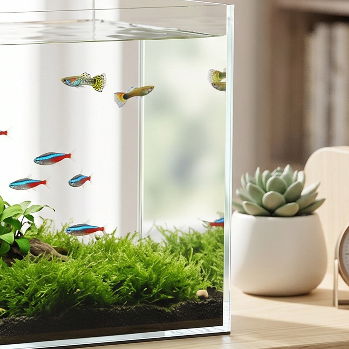 Fish Tank Bare Glass for DIY Glass Aquarium with Protective Base Mat 43L Transparent for Fish Shrimps