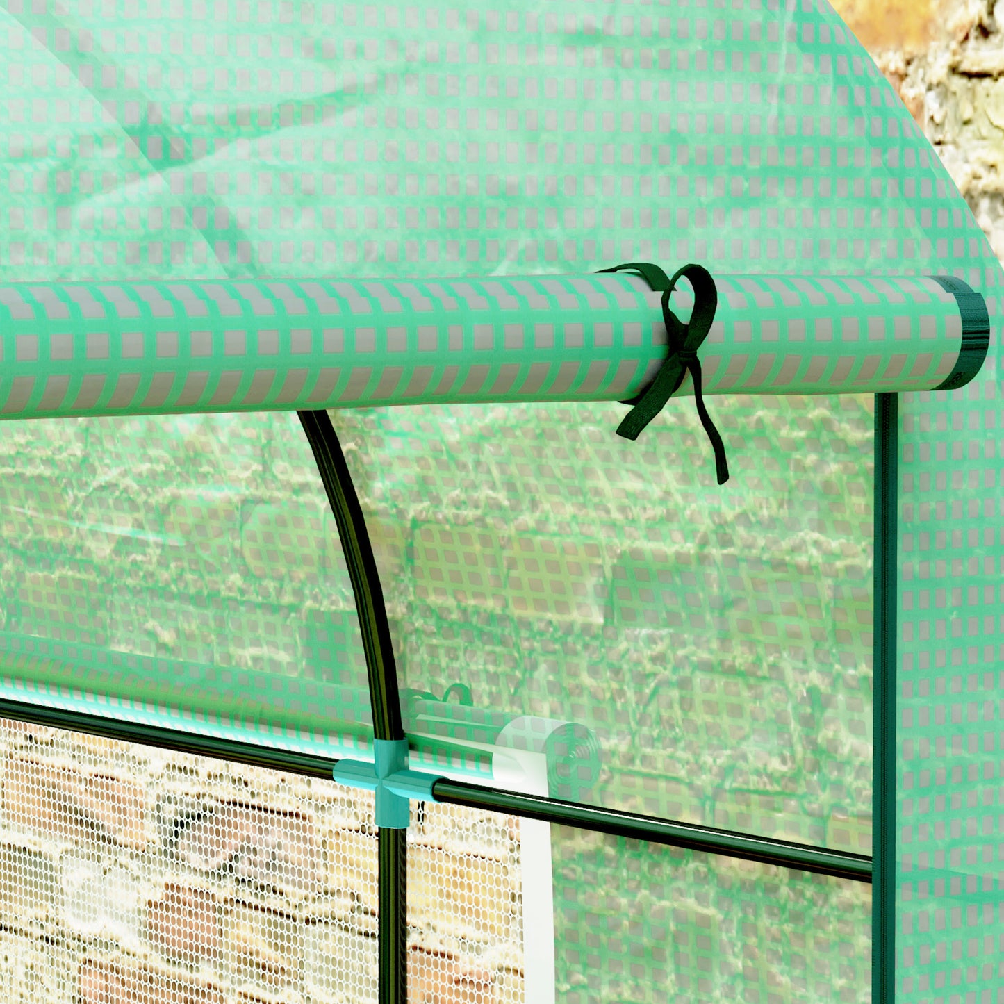 300 x 200cm Walk-In Polytunnel Greenhouse - Green