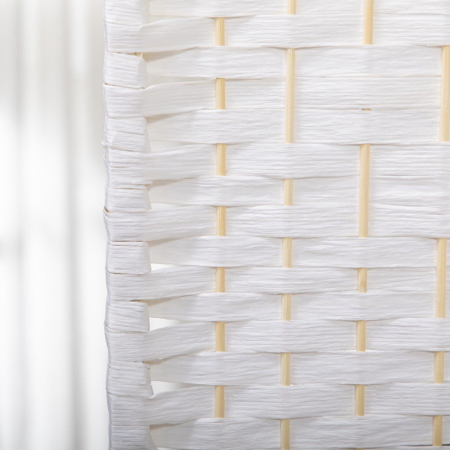 3 Panel Folding Room Divider, Privacy Screen, Paravent Partition Separator for Living Room, Bedroom, White