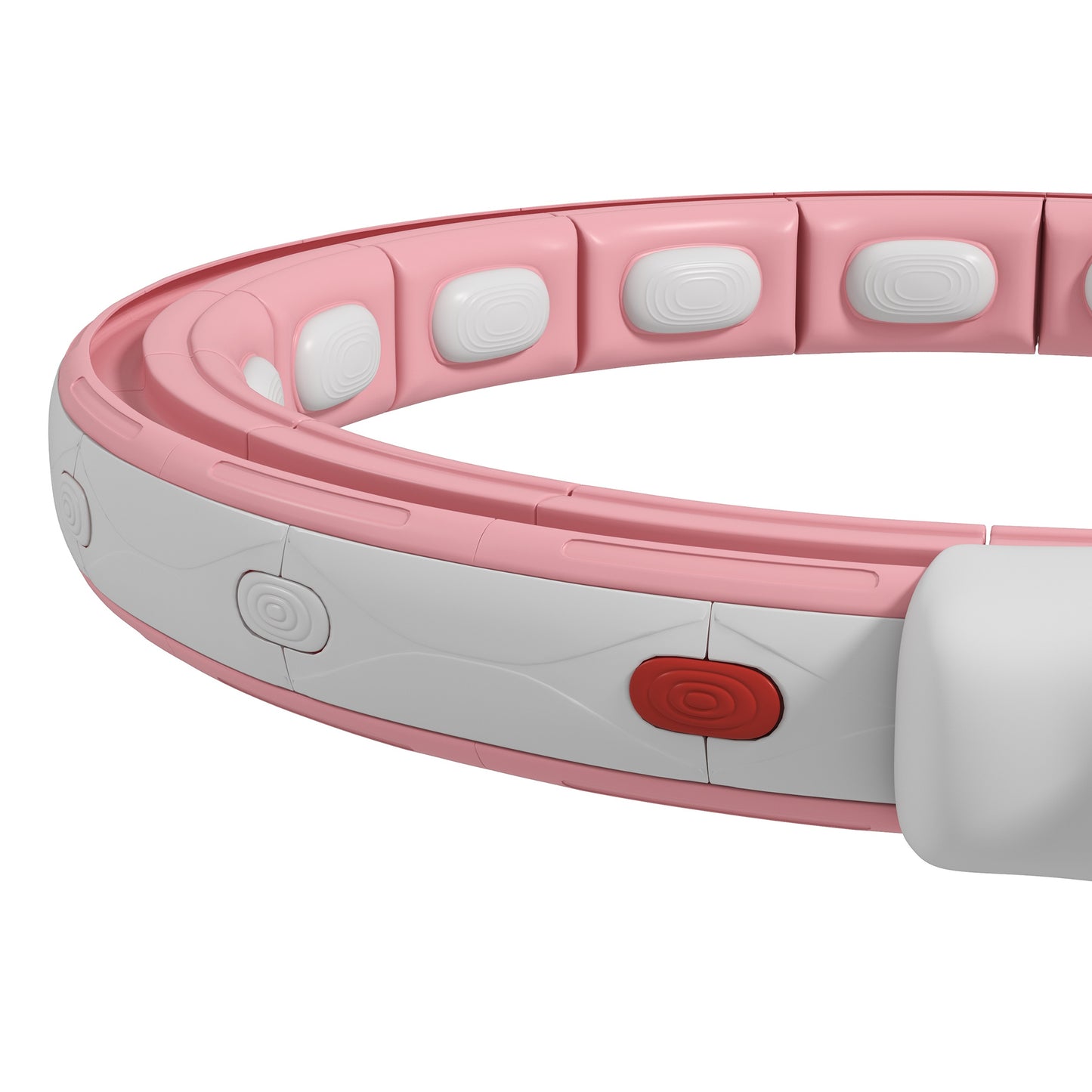 Smart Weighted Hula Hoop, Massage Hula Ring w/ 16 Detachable Knots, 360° Auto-Rotating Ball, Digital Counter, Pink