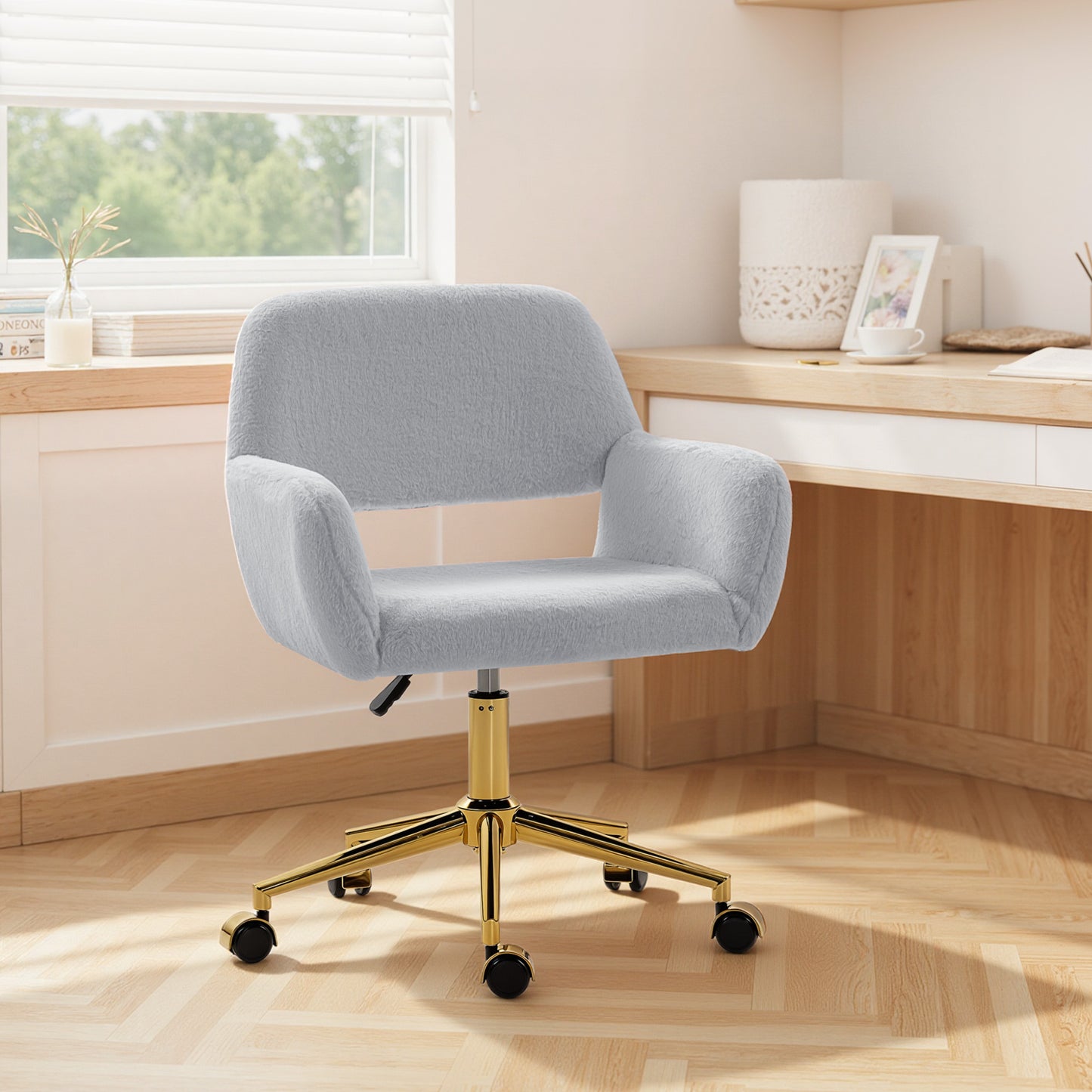 Faux Fur Rabbit Chair - Grey