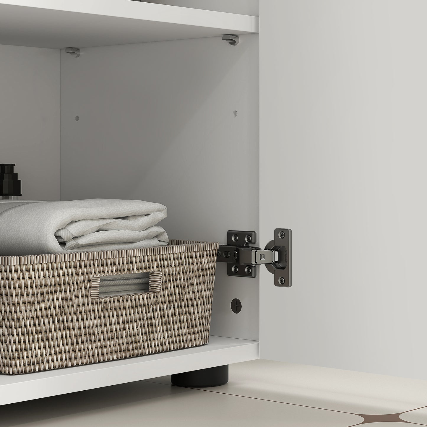 Under Sink Cabinet with Shelf - White