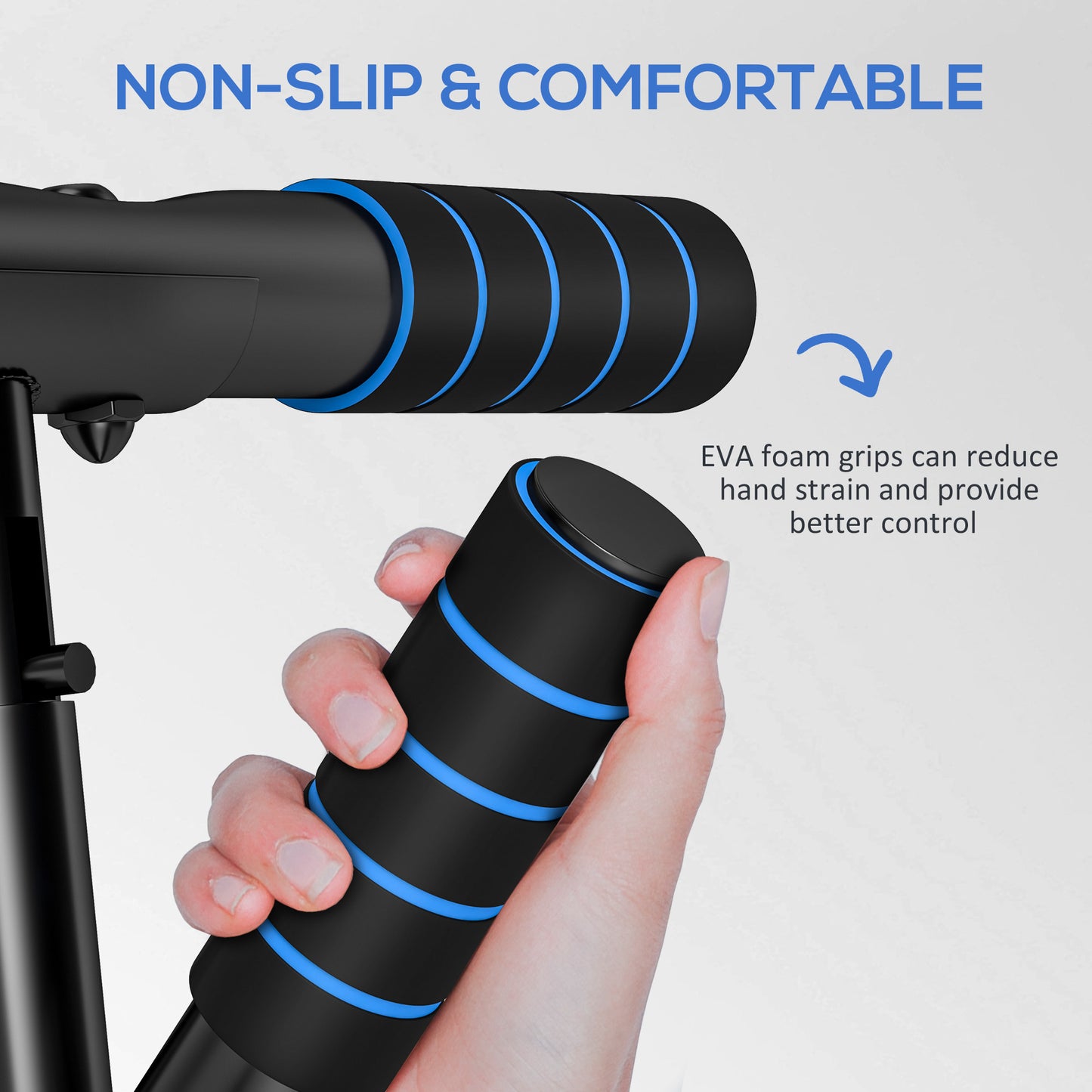 Pull-Up Bar, No-Drilling Chin-Up Bar, Push-Up Stand with Resistance Bands, Padded Handles for Home Gym Exercise, Blue