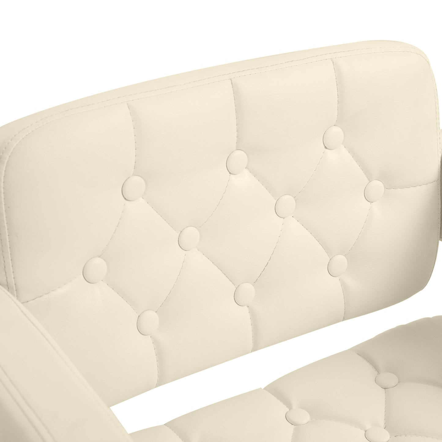 PU Leather Upholstered Swivel Bar Stool, Height Adjustable with Back, Armrest, Footrest, Beige