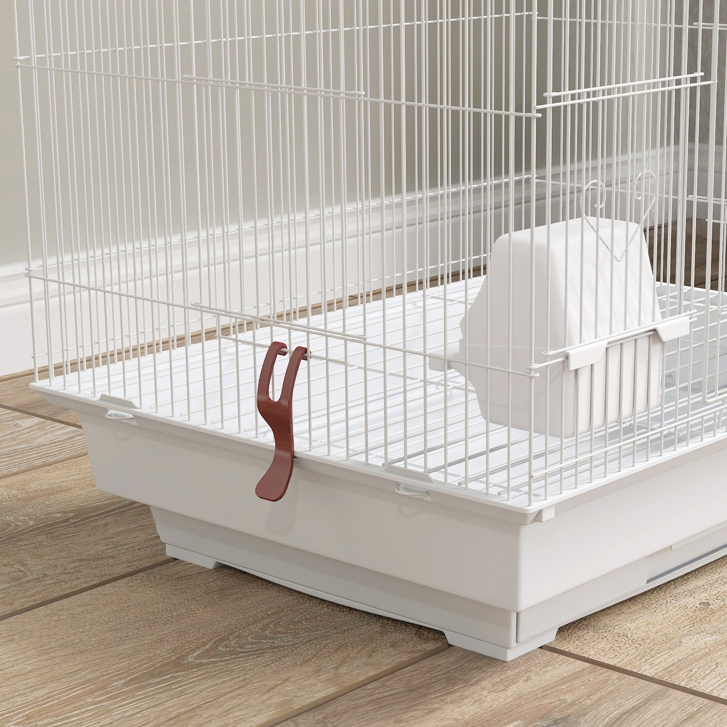 Bird Cage for Budgies, Finches, Canaries w/ Accessories, Toys, Tray, White