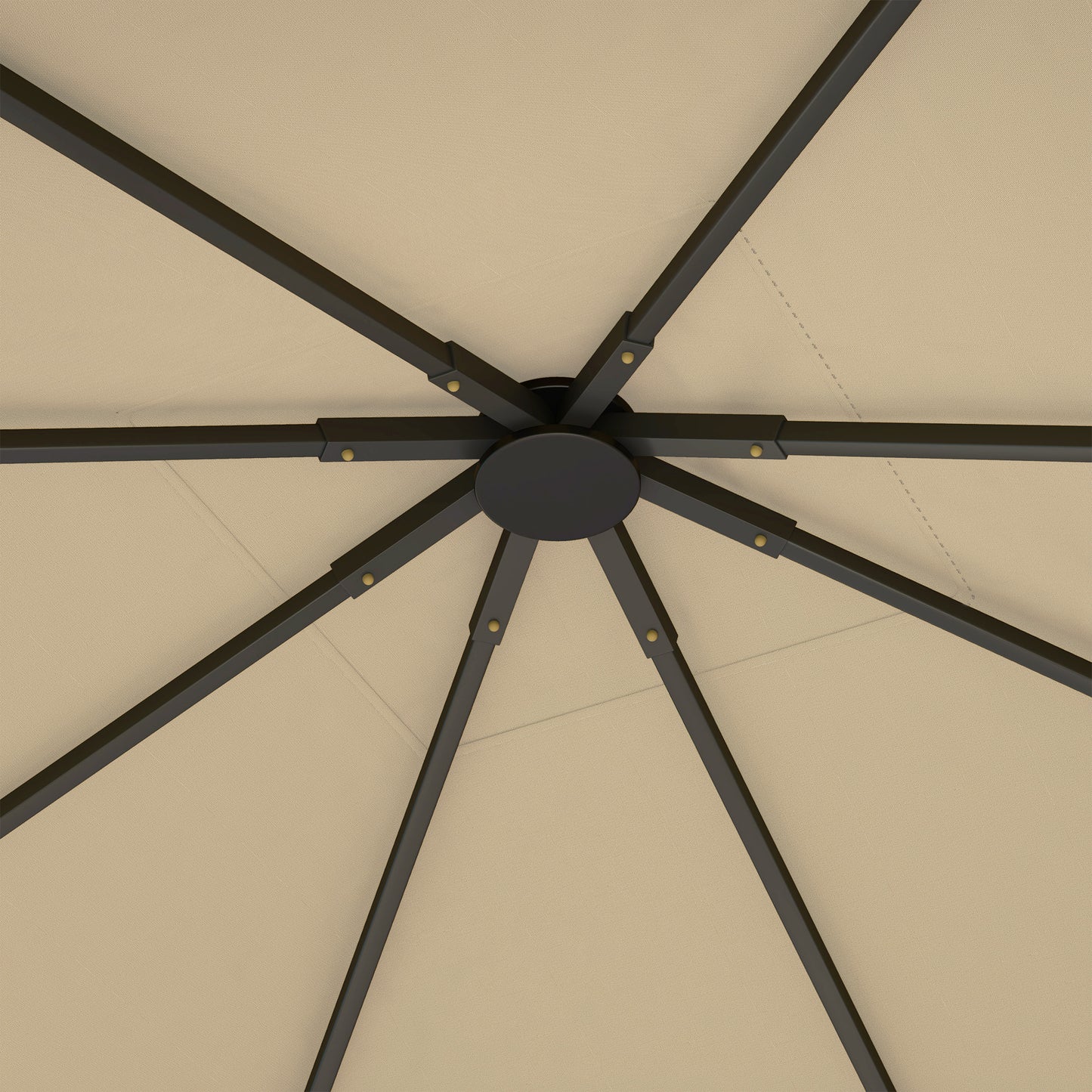 3 x 3(m) Gazebo Canopy Replacement Cover, Garden Gazebo Roof Replacement with Drain Holes, Water Resistant PVC Coating