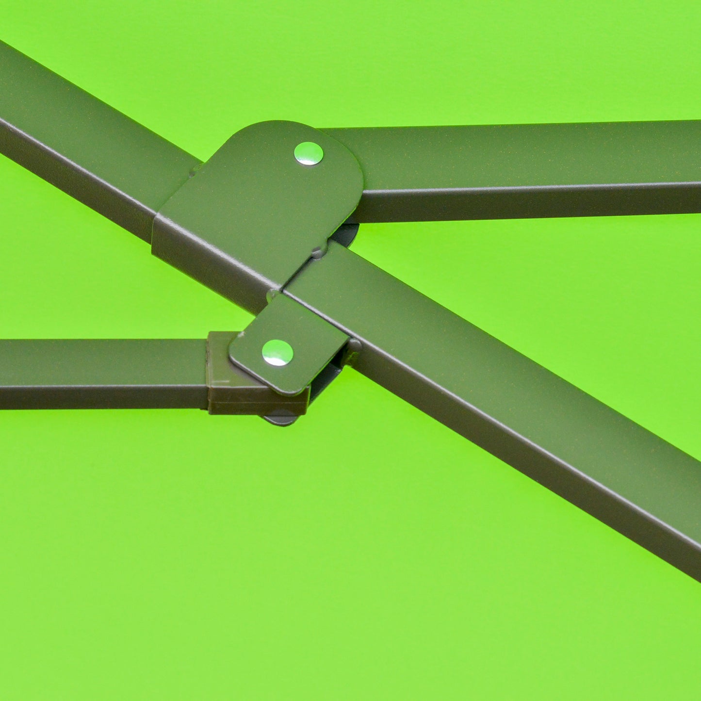 4.6M Sun Umbrella Canopy Double-sided Crank Sun Shade w/ Cross Base Green