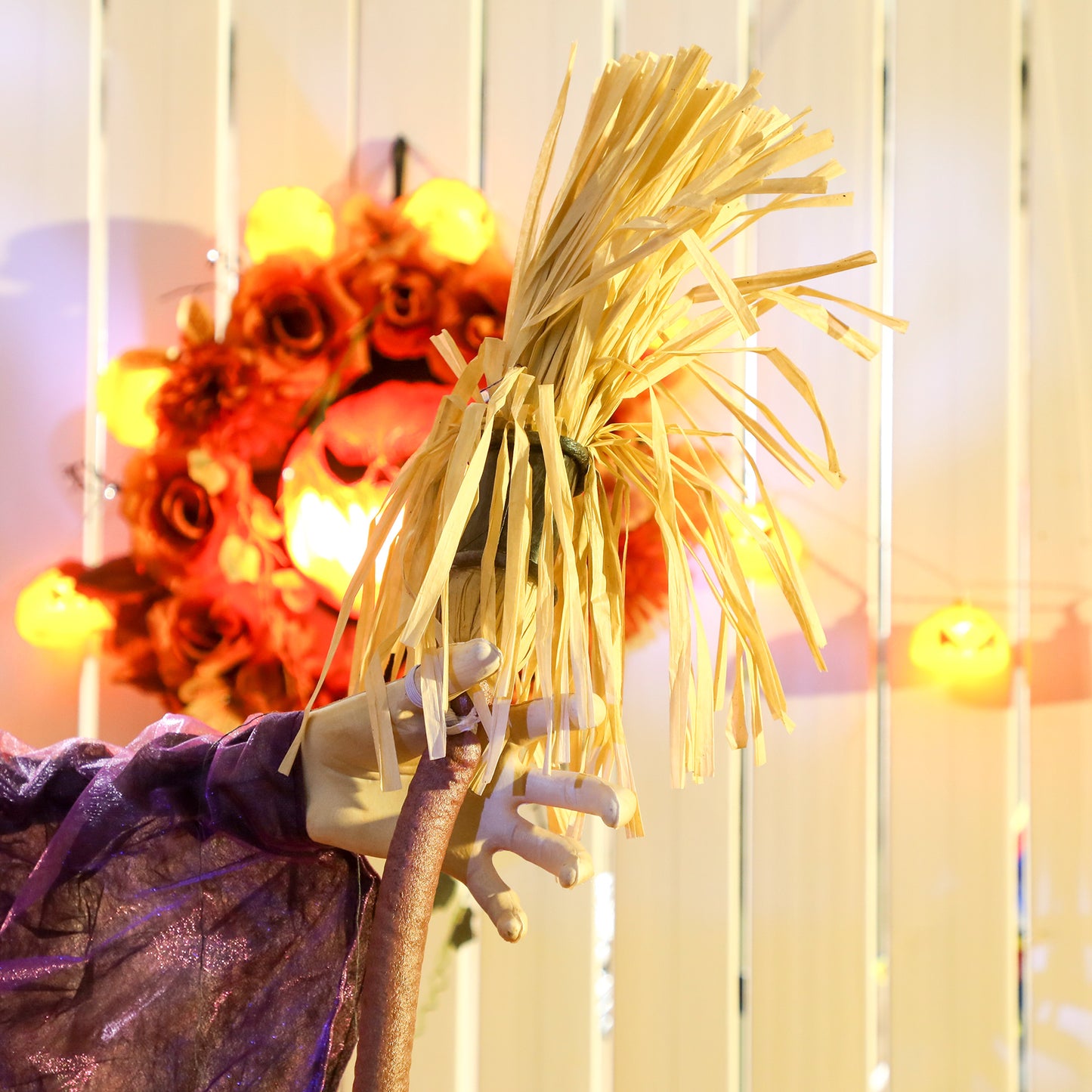 6ft Animated Witch Decoration, with Sound - Purple/White