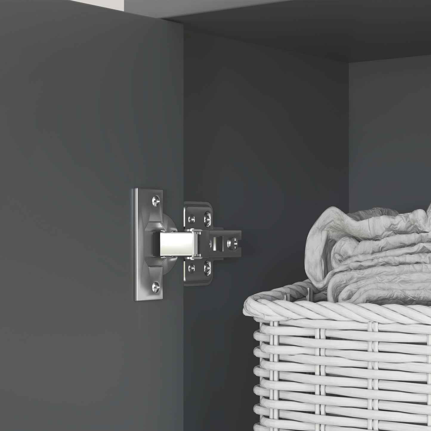 Tall Bathroom Storage Cabinet with MDF Triamine Board and Waterproof Sticker - Matte Grey