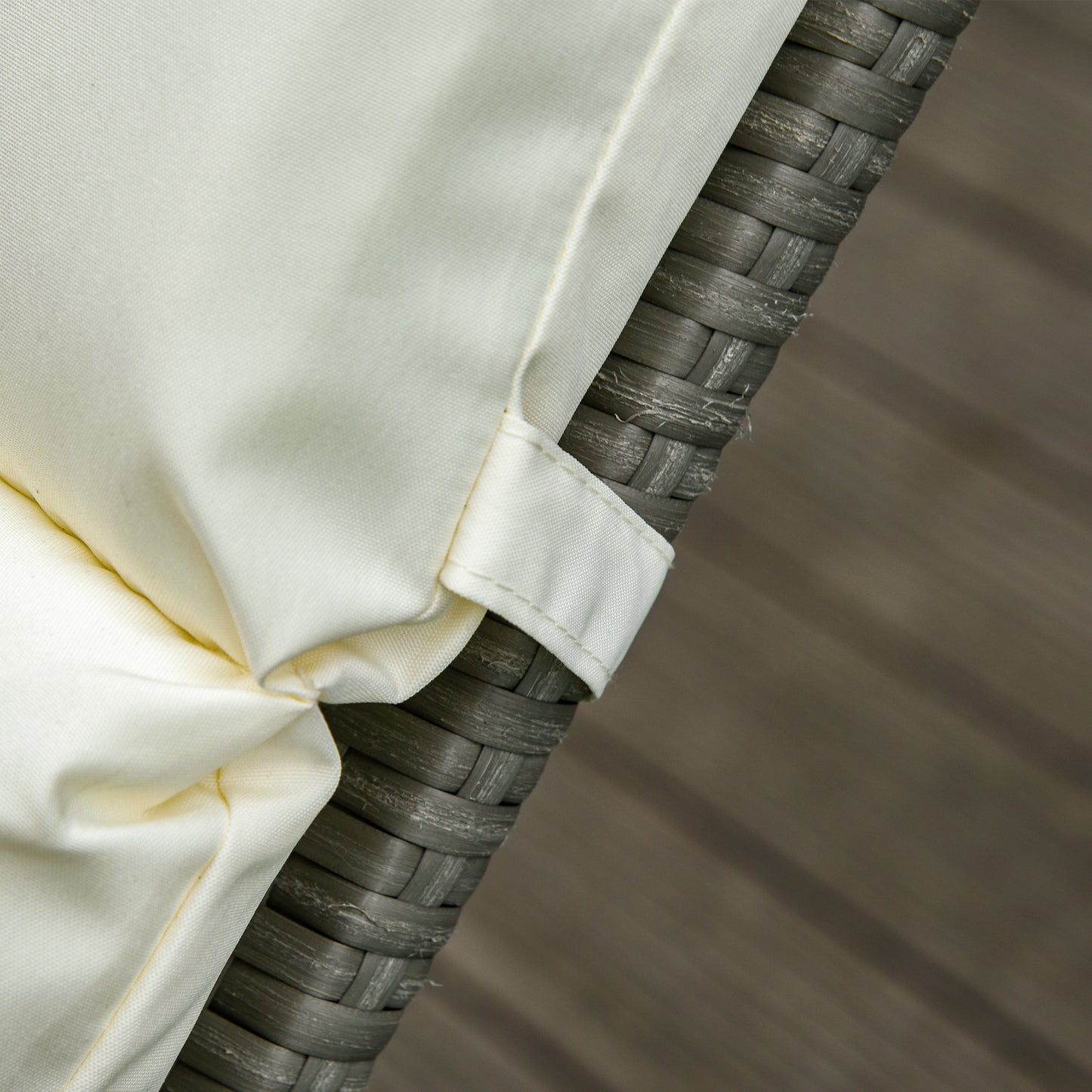 Set of 2 Sun Lounger Cushions, Replacement Cushions for Rattan Furniture with Ties, 196 x 55 cm, Cushion ONLY, Cream White