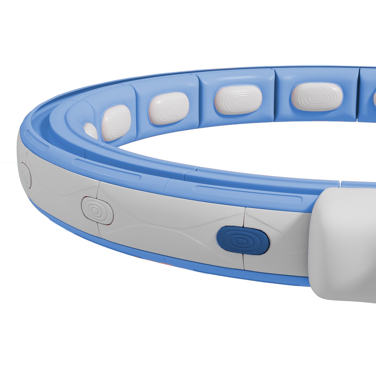 Smart Weighted Hula Hoop, Massage Hula Ring w/ 16 Detachable Knots, 360° Auto-Rotating Ball, Digital Counter Light Blue