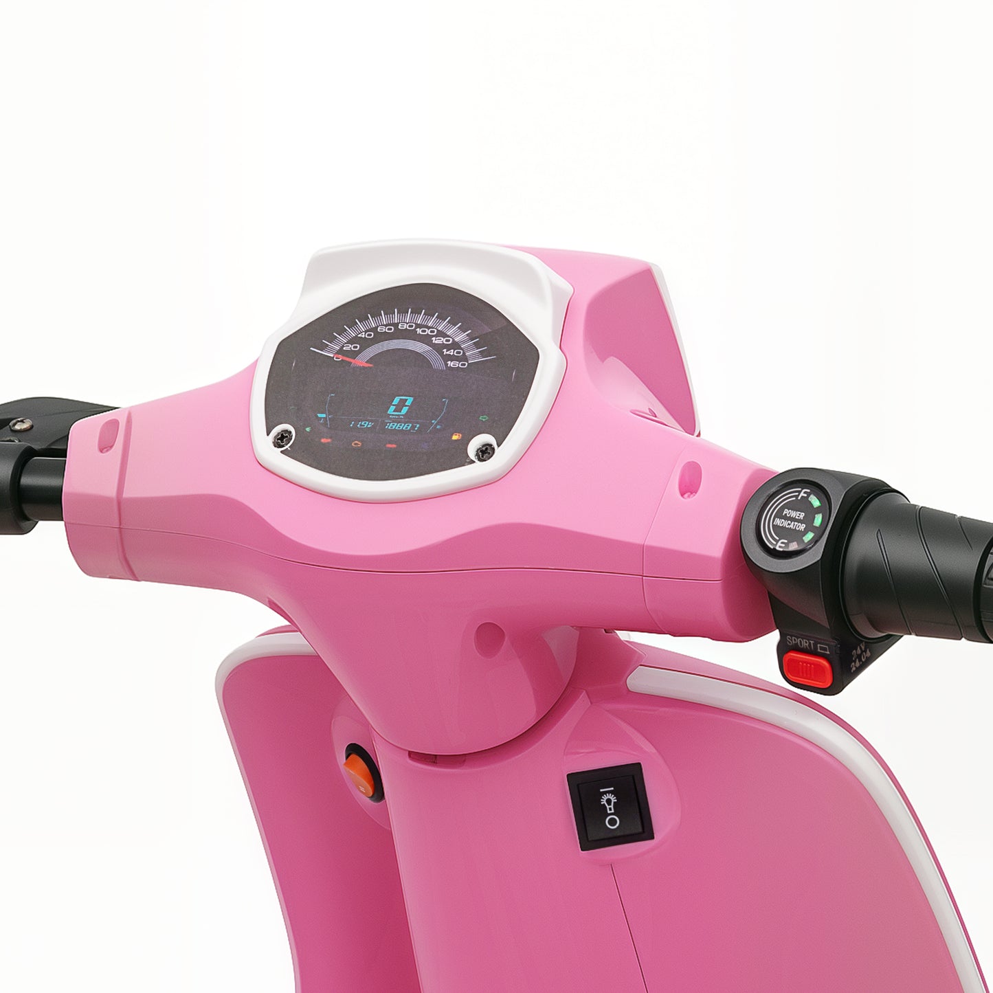 24V Kids Electric Motorbike, Ride on Motorcycle with Manual Throttle, Brakes and LED Lights for Ages 8-12 Years, Pink