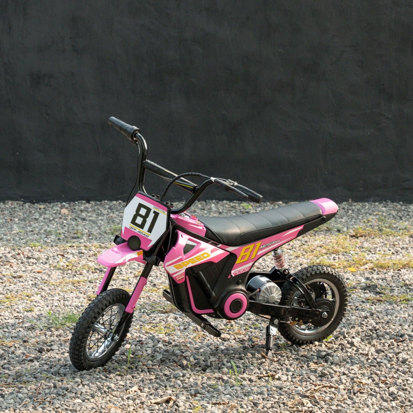 Kids Electric Motorbike, 24V Ride On Motorcycle with 3 Speeds and Rear Suspension, Dirt Bike for 8-12 Years Old, Pink