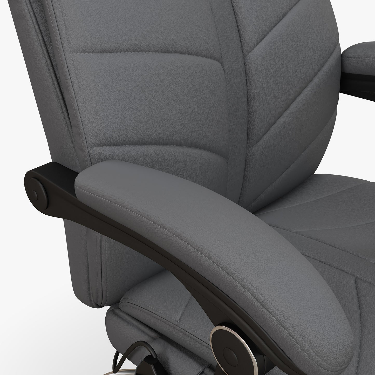 High Back Vibration Massage Office Chair, Heated Reclining PU Leather Computer Chair with Footrest, Grey