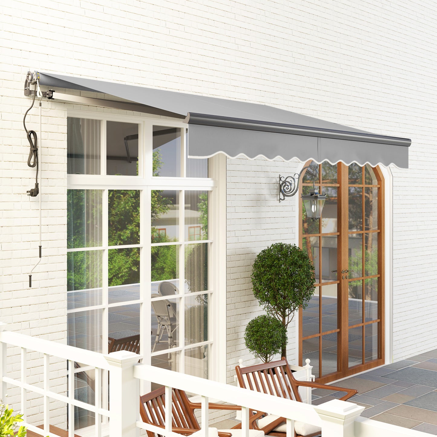 3 x 2.5m Electric Awning with Remote Controller, Aluminium Frame DIY Retractable Awning