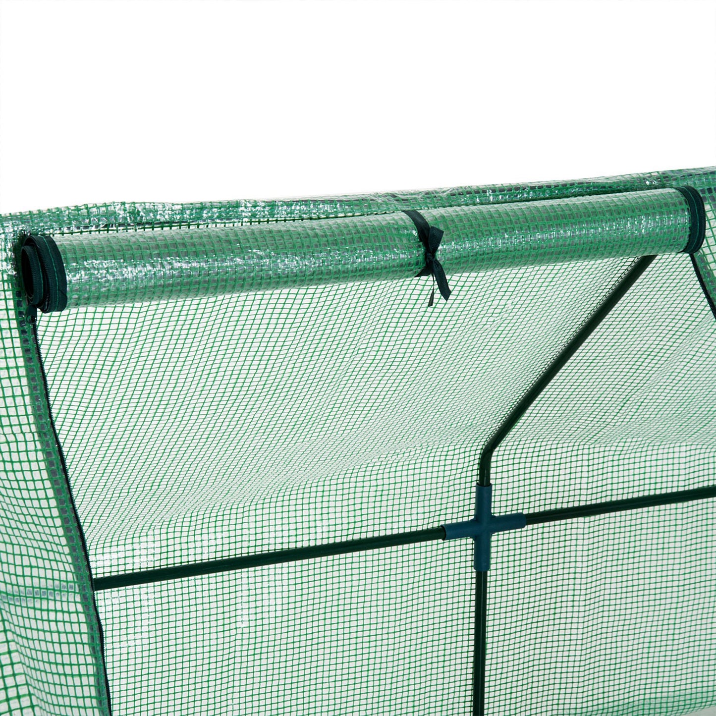 Mini Small Greenhouse with Steel Frame & PE Cover & Zipped Window Poly tunnel Steeple for Plants Vegetables