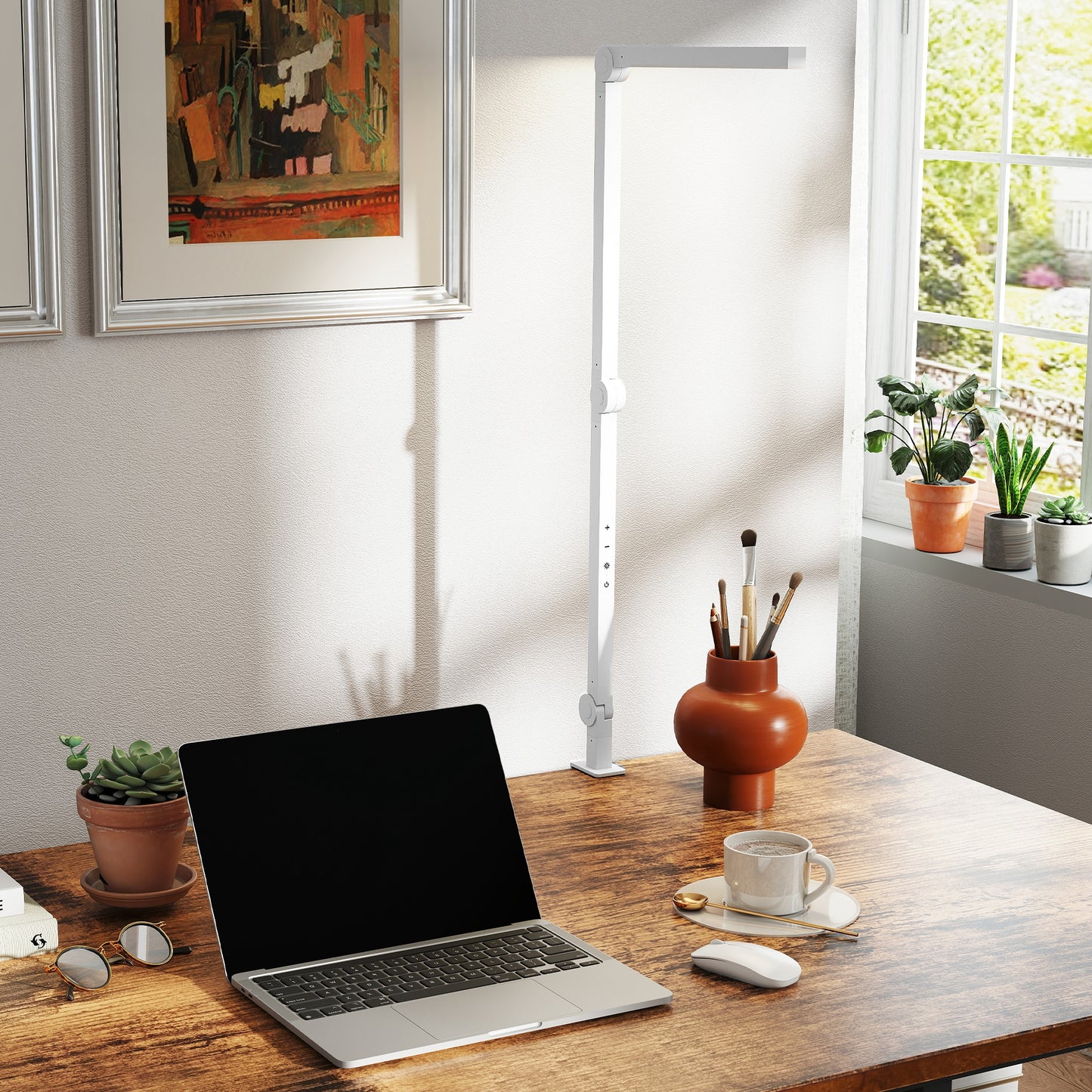 LED Desk Lamp, Dimmable Desk Light with Swing Arm and Clamp
