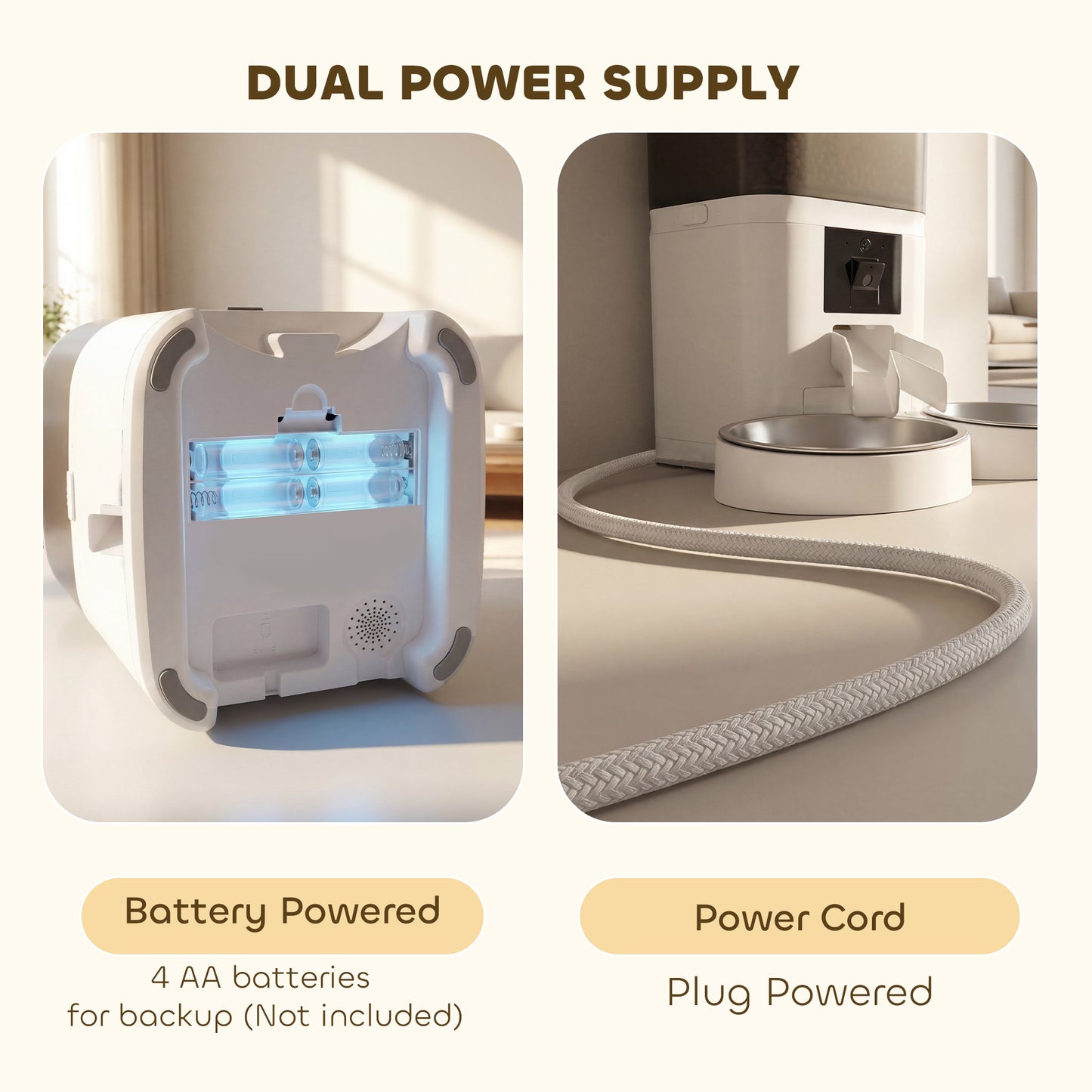 Automatic Cat Feeder for 2 Cats with HD Camera,2.4G & 5G WiFi Pet Food Dispenser 6L APP Control