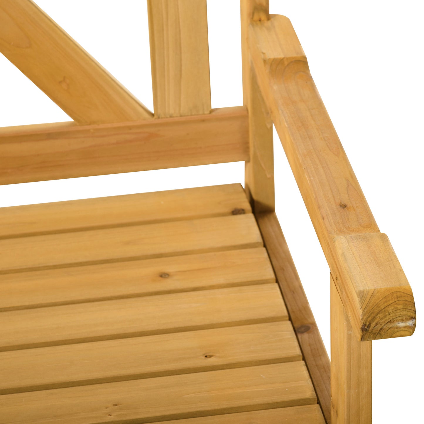 2-Seater Garden Storage Bench for Patio Wood Porch Decor Outdoor Seating