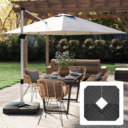 Umbrella Weights for Cantilever Parasols, Set of 4 Heavy Duty Parasol Base Stand Weights, 80kg Sand or 60kg Water Filled