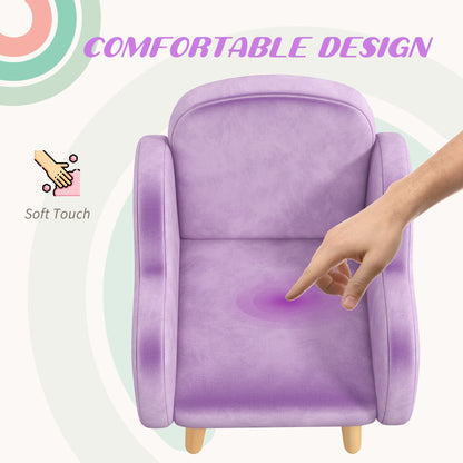 ZONEKIZ Kids Armchair Toddler Sofa Children Chair with Arm Rest, Wooden Frame, Velvet, PP Legs, Cloud Shape