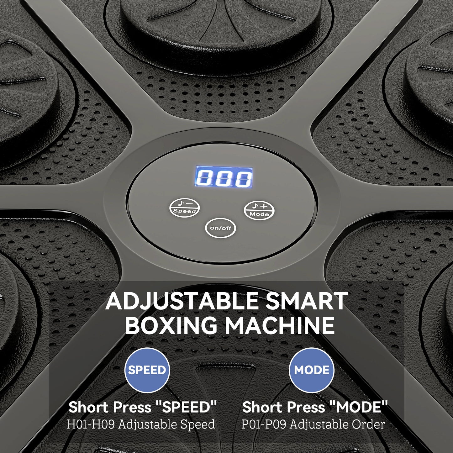 Music Boxing Machine, Smart Bluetooth Boxing Machine Wall Mounted with 9 Speeds & Modes, LED Lights and Gloves