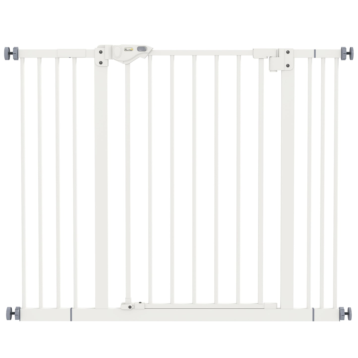 Adjustable Safety Gate w/ Two Extensions, Four Adjustable Screws, White