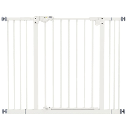 Adjustable Safety Gate w/ Two Extensions, Four Adjustable Screws, White