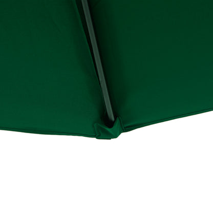 3(m) Half Parasol, Semi Round Umbrella with Metal Frame, Crank Handle for Balcony, Garden, Green
