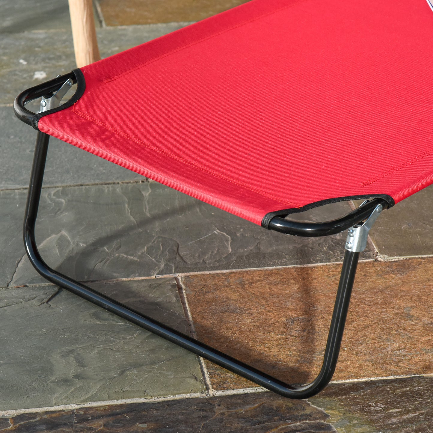 Folding Sun Lounger with Face Hole, 4-Position Adjustable Backrest Garden Recliner Chair Sunbed, Outdoor Lounge Chair