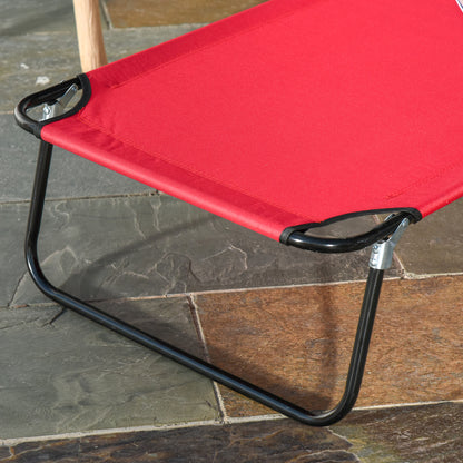 Folding Sun Lounger with Face Hole, 4-Position Adjustable Backrest Garden Recliner Chair Sunbed, Outdoor Lounge Chair