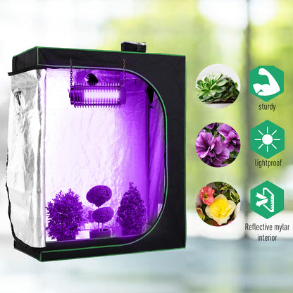 Grow Tent Reflective Mylar Hydroponic with Adjustable Vents and Floor Tray for Indoor Plant Growing
