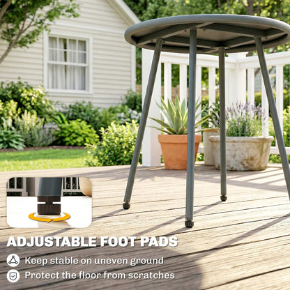 3 Piece Rattan Bistro Set, Outdoor Garden Furniture Set with 2 Chairs, Round Coffee Table for Patio, Balcony, Dark Grey