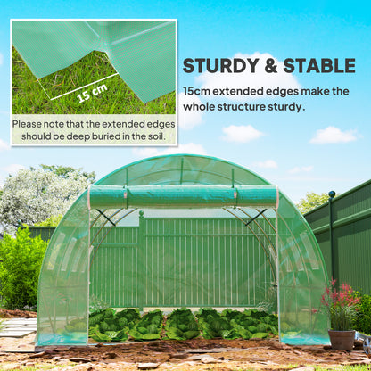 4 x 3 x 2m Polytunnel Greenhouse Replacement Cover ONLY Winter Garden Plant PE Cover for Tunnel Walk-in Greenhouse with Roll