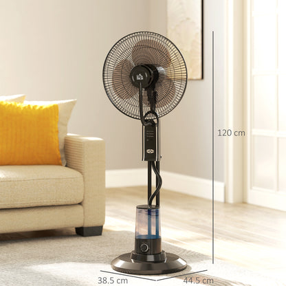Pedestal Fan with Water Mist Spray, Spray Misting Fan with 70° Oscillation, Tilt Head, 3 Speeds, 3 Modes, Adjustable Mist