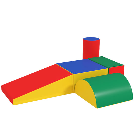 5 Piece Soft Safe Foam Playset, Climb and Crawl Activity Toy for Toddlers, Yellow