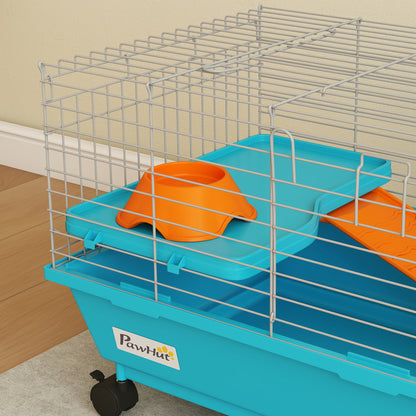 Small Animal Cage Rabbit Guinea Pigs Chinchillas Cage with Wheels Water Bottle