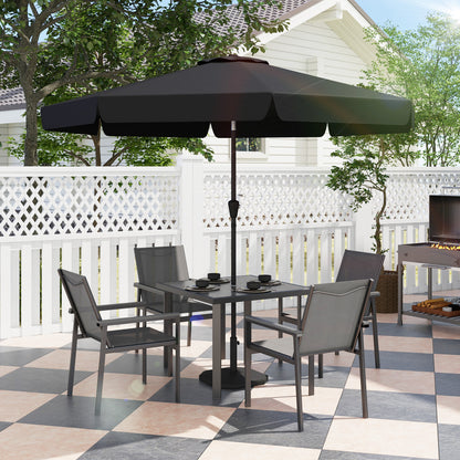 Five-Piece Metal Dining Set, with Glass-Top Table - Grey