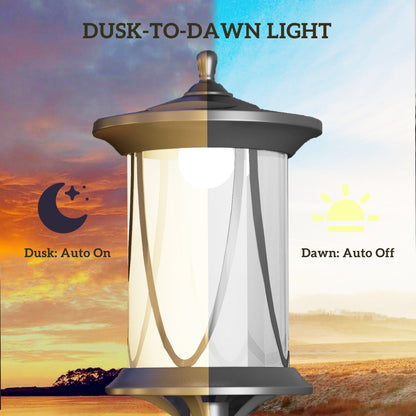 Solar Lamp Post Light, 1.3 M LED Outdoor Street Light, Waterproof IP44 for Patio, Garden, Pathway, Cool White