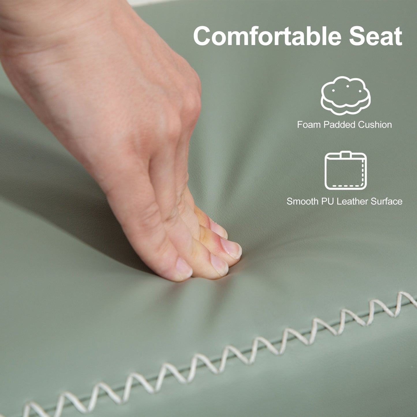 PU Leather Shoe Storage Bench - Green
