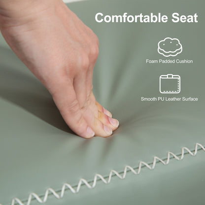 PU Leather Shoe Storage Bench - Green