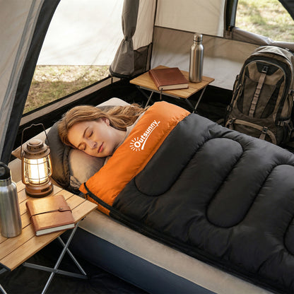 Sleeping Bag for Adults, Lightweight & Compact Sleeping Bag, 3 Seasons, Grey