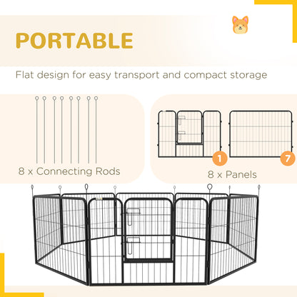 Steel 8 Panel Dog pen Pet Puppy PlayPen Grey