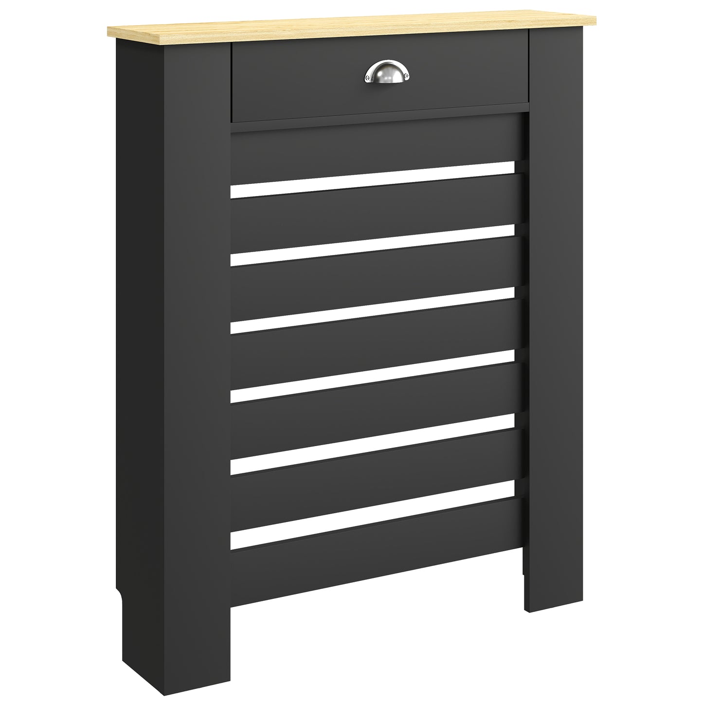 95.5H x 78Wcm Radiator Cover, with Drawer - Black