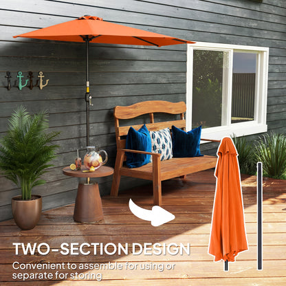 Half Round Parasol Umbrella - Orange