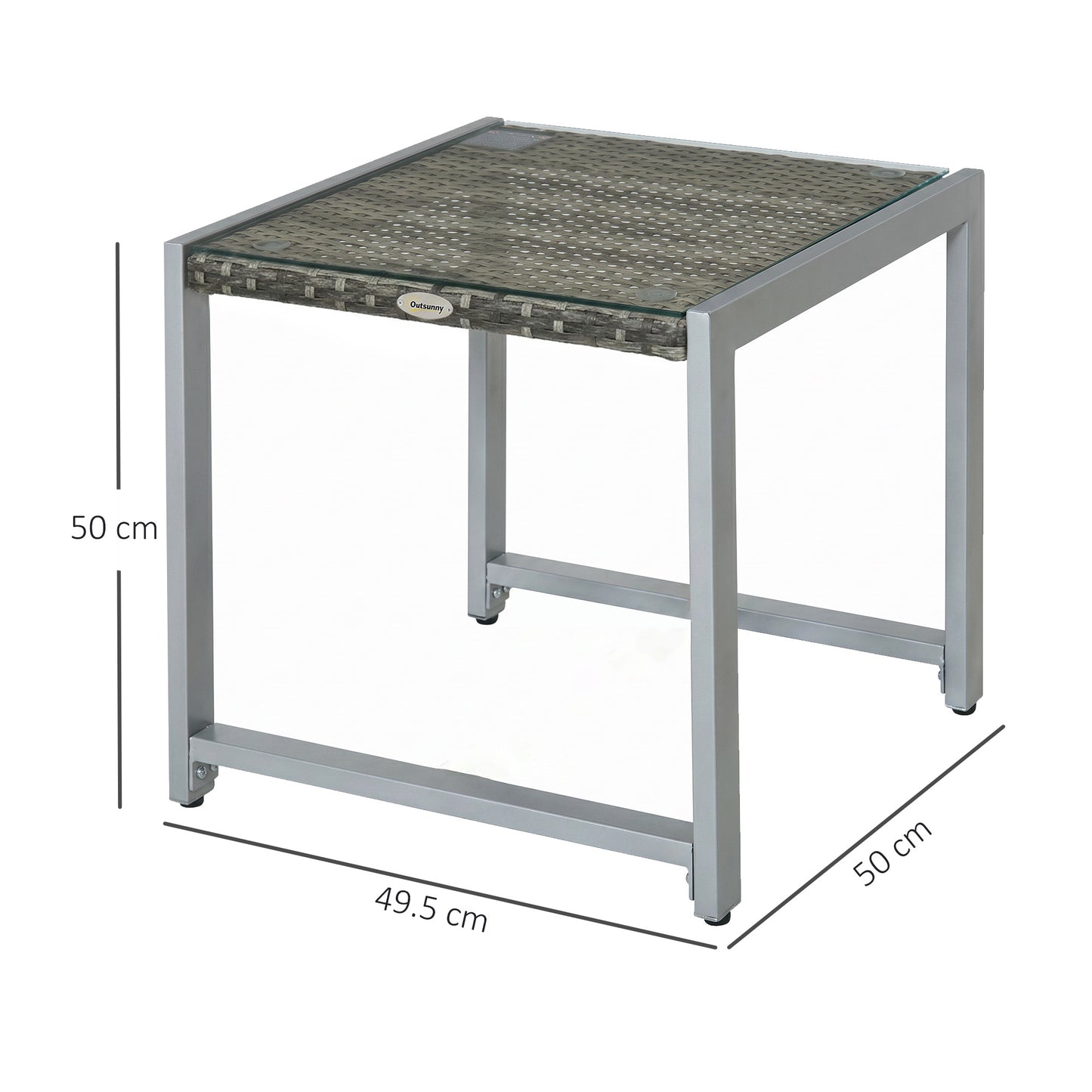Rattan End Table Side Coffee Desk Outdoor Patio Wicker Sofa Chat Garden Furniture
