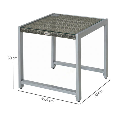 Rattan End Table Side Coffee Desk Outdoor Patio Wicker Sofa Chat Garden Furniture