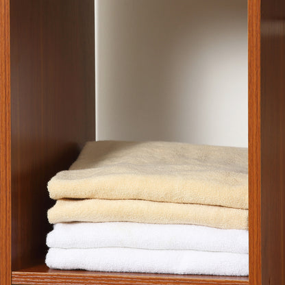 Open Wardrobe on Wheels, Bedroom Wardrobe with Clothes Hanging Rail, 3 Storage Shelves, Mobile Garment Rack for Cloakroom