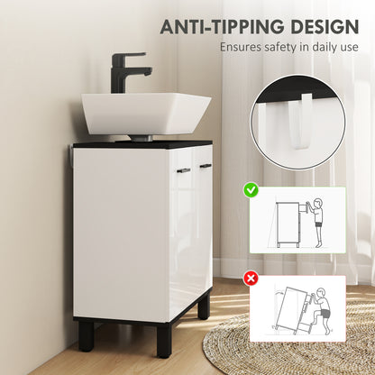 Modern Under-Sink Bathroom Cabinet - High Gloss White